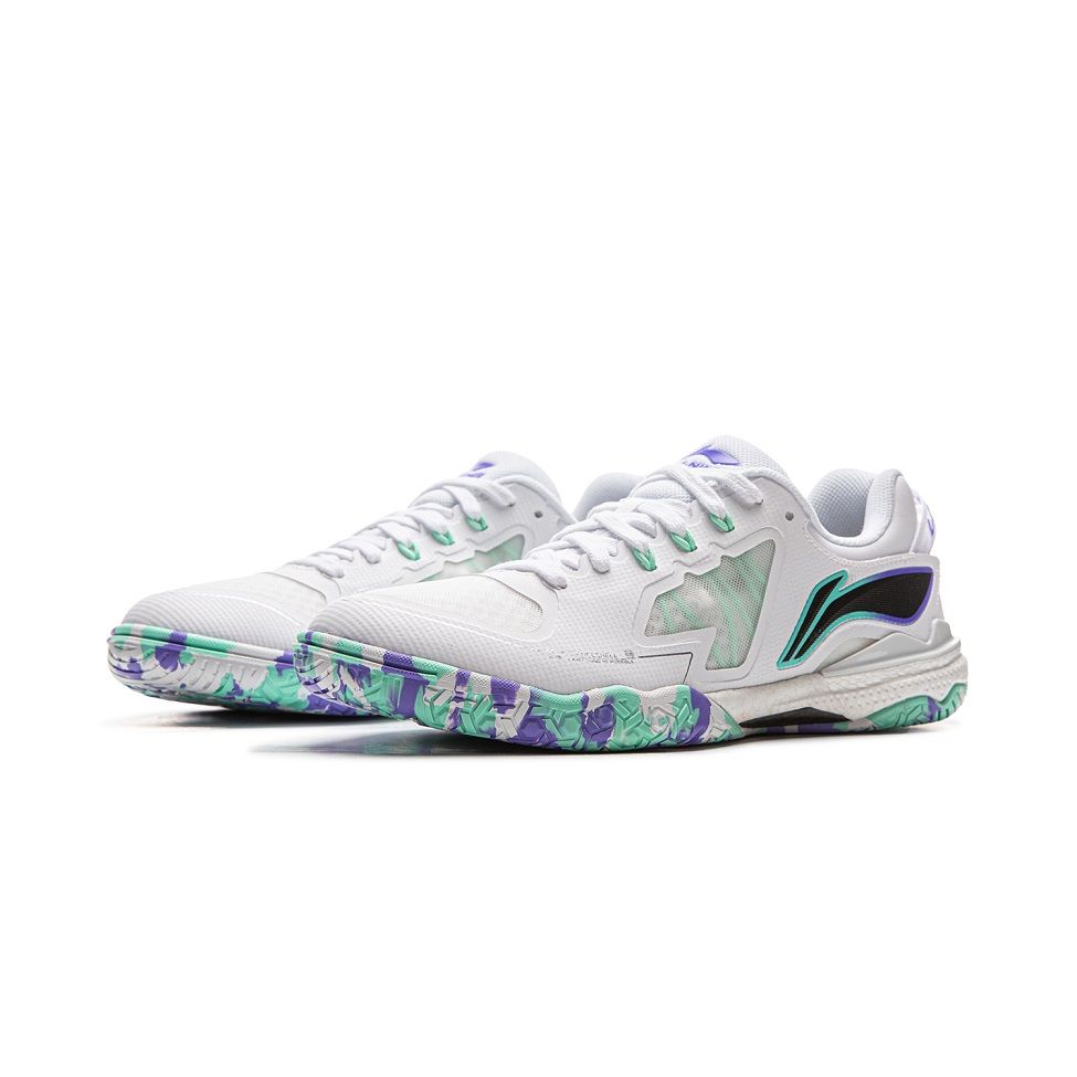 Tenis Li-Ning APPU029-3 Blanco-Menta-Púrpura